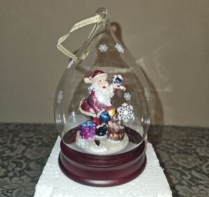 Vintage Sorelle Santa Teardrop Glass Globe Ornament